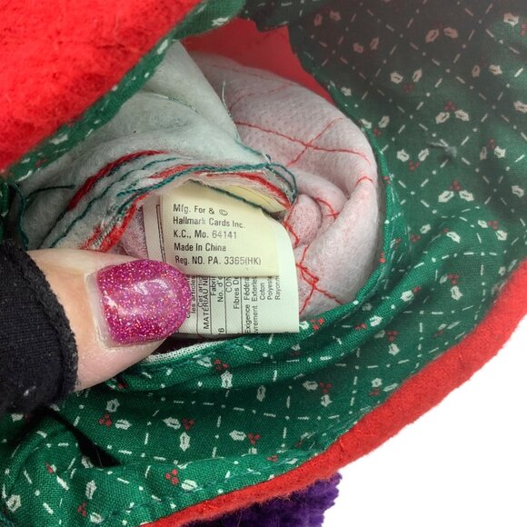 Vtg Hallmark Maxine Stuff This Shoebox Christmas Stocking 16" Patchwork Plaid - Picture 3 of 6